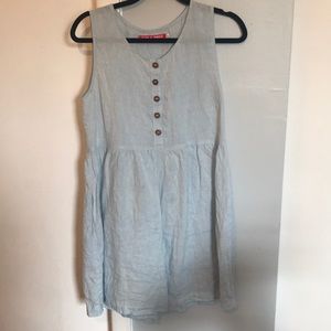 Pyne and Smith blue linen sleeveless dress